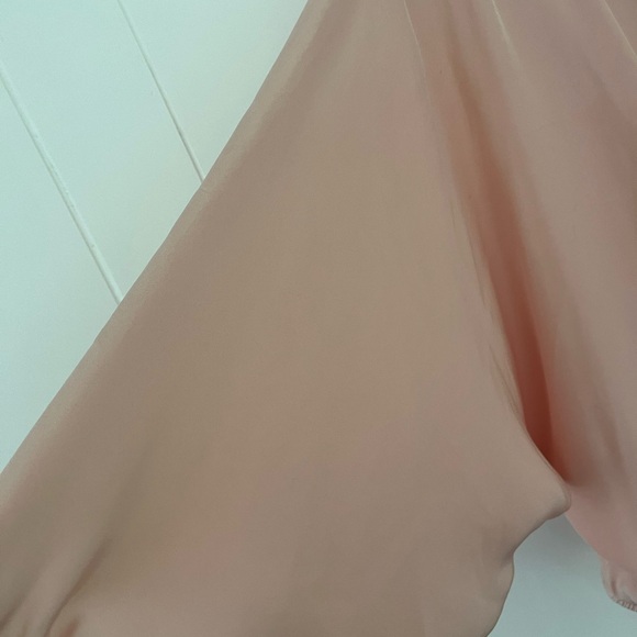 100% Silk Blouse Top Shirt Bill Hallman size Small Pink Peach Silk - Picture 4 of 14